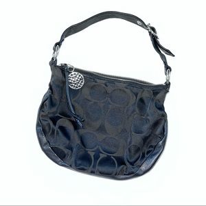 Vintage black mini bag / coach monogram purse